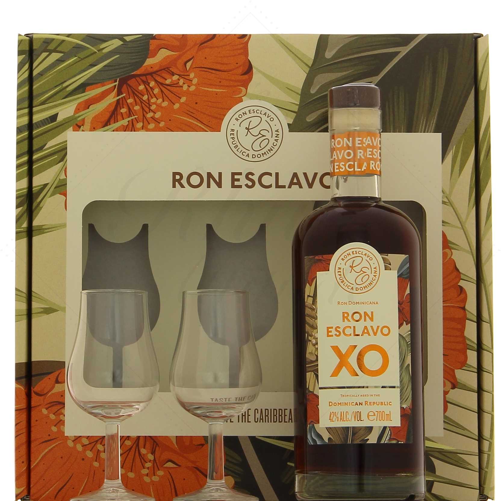 Ron Esclavo XO en coffret 2 verres 42°
