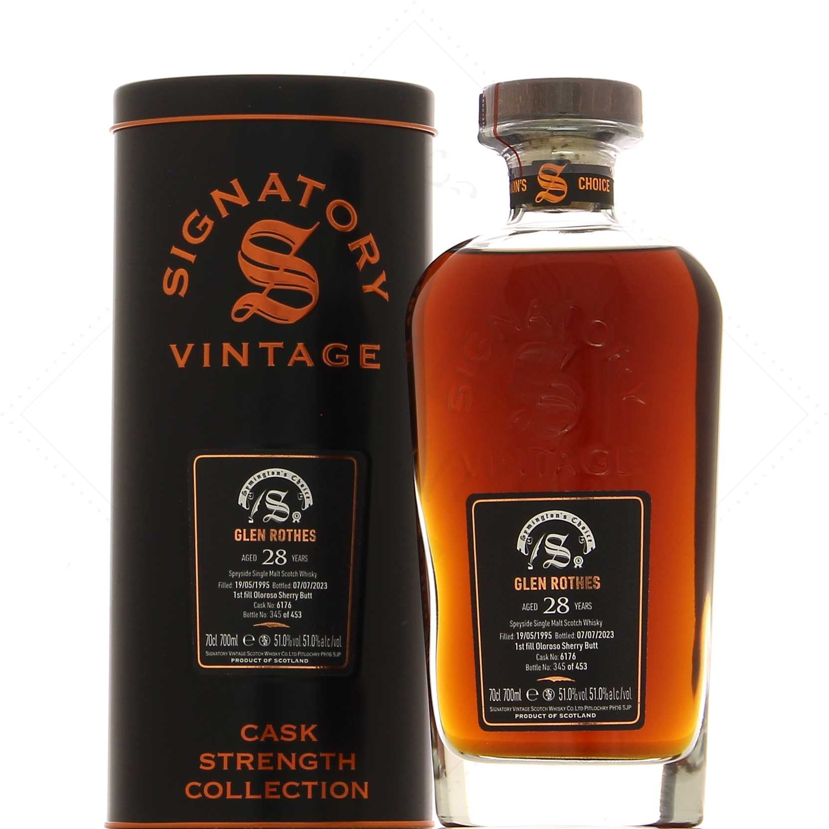 Glenrothes 28 ans 1995 Oloroso sherry cask Symington's choice S.V 51°