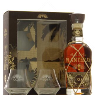 Planteray Rum Barbados XO 20th Anniversary Coffret 2 verres warm 40°