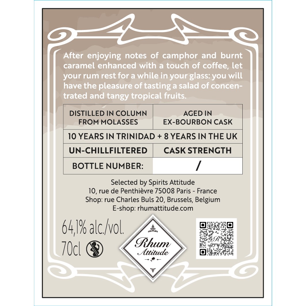 Rhum Attitude Trinidad TDL 2005 18 ans 64,1° – Image 2
