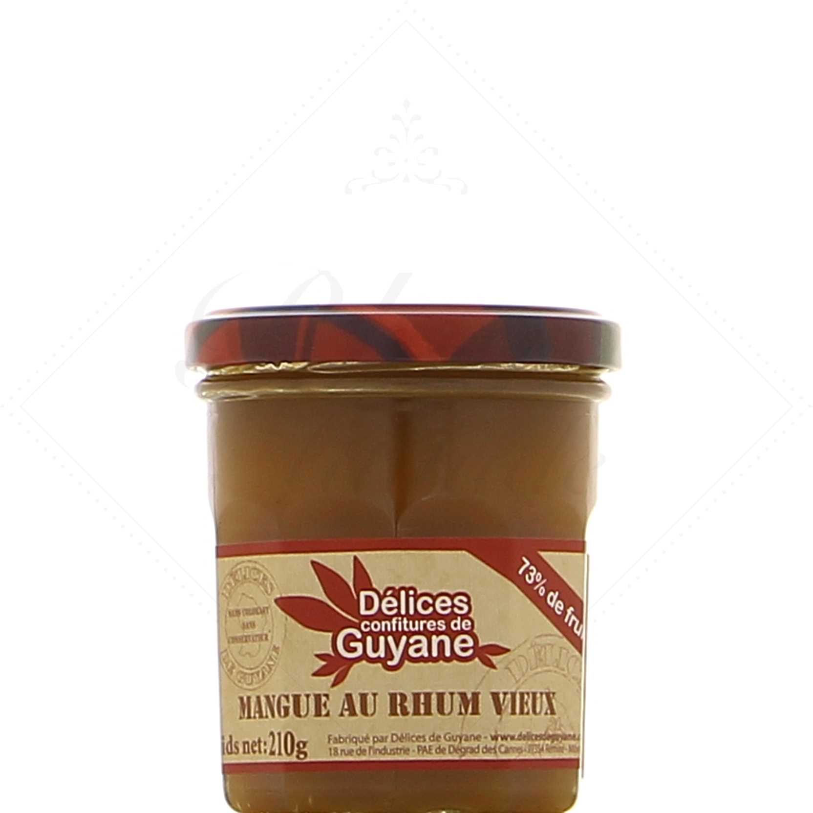 Confiture Mangue Rhum Délices de Guyane 210g