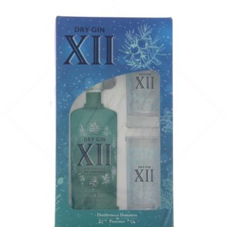 Gin XII de Provence aux 12 plantes et épices en coffret 2 verres 42°