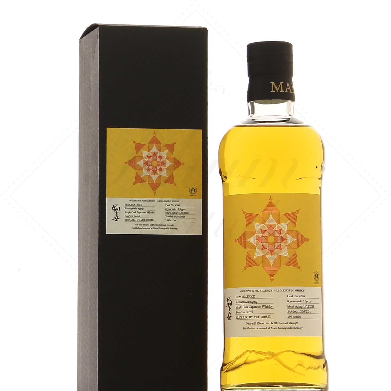 Mars 5 ans 2018 Komagatake - Komagatake aging #4295 Bourbon barrel 3,5ppm Foundations 62°