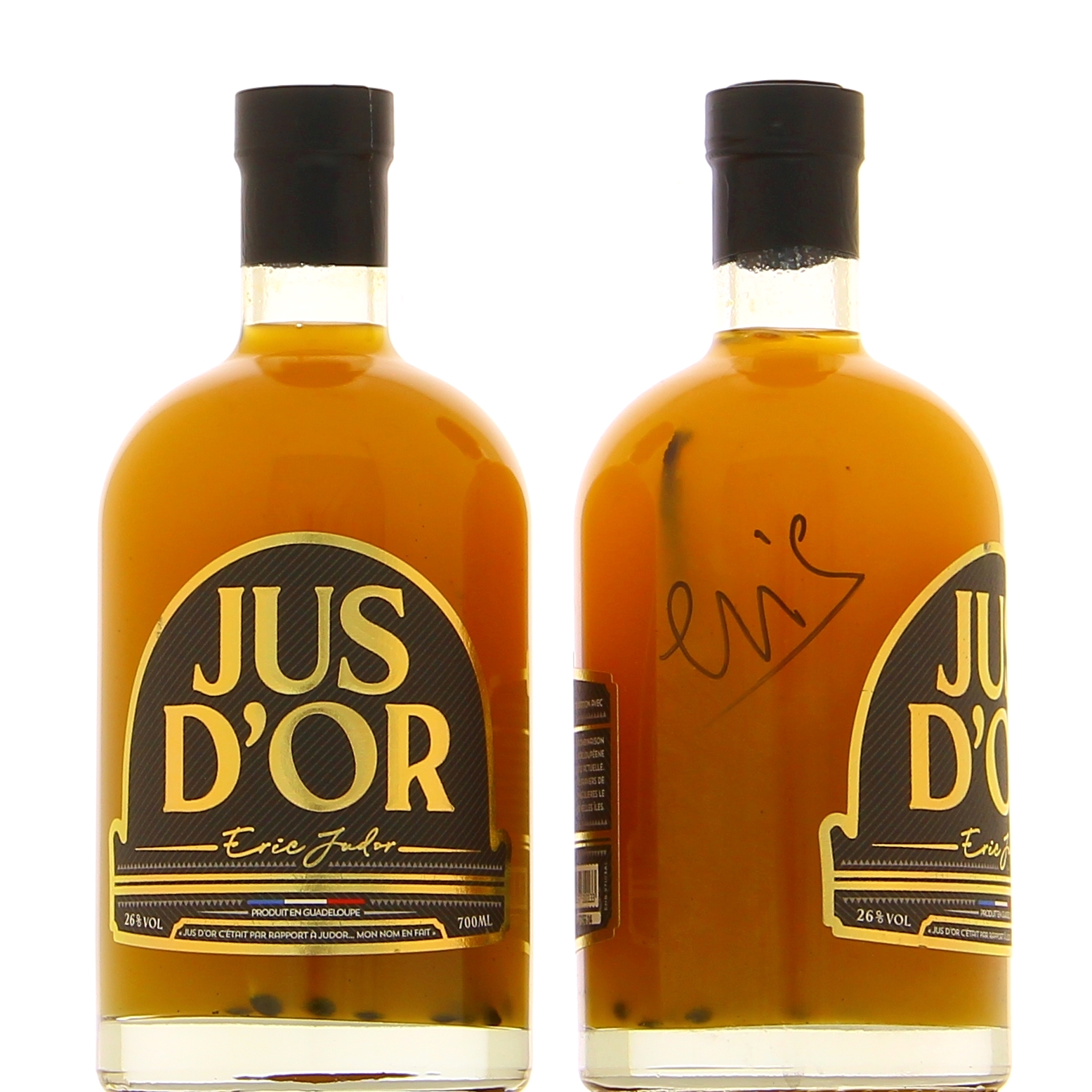 Jus d'Or 26° 2 bouteilles dont une signée par Éric Judor
