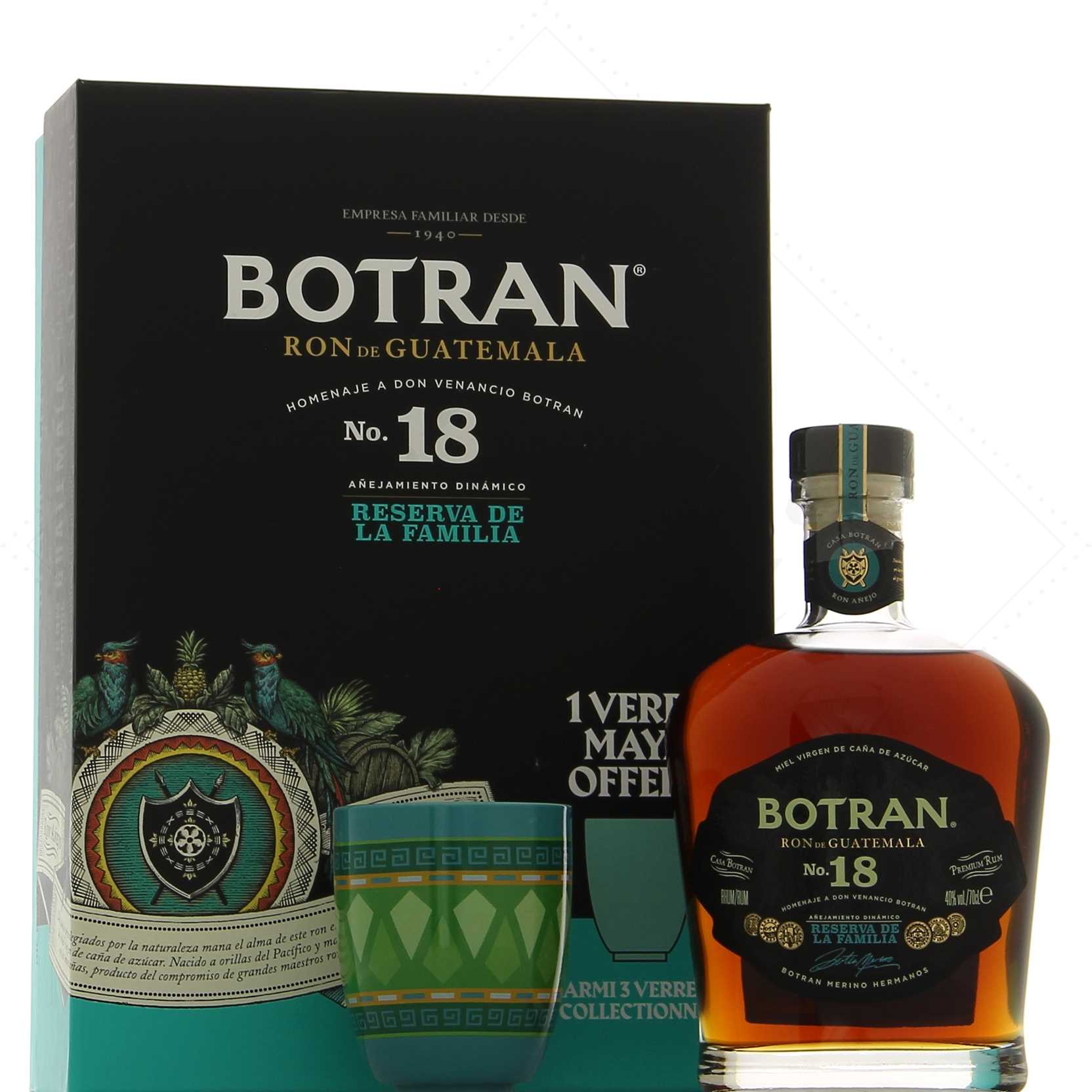 Botran 18 en coffret 1 verre Maya 40° – Image 2