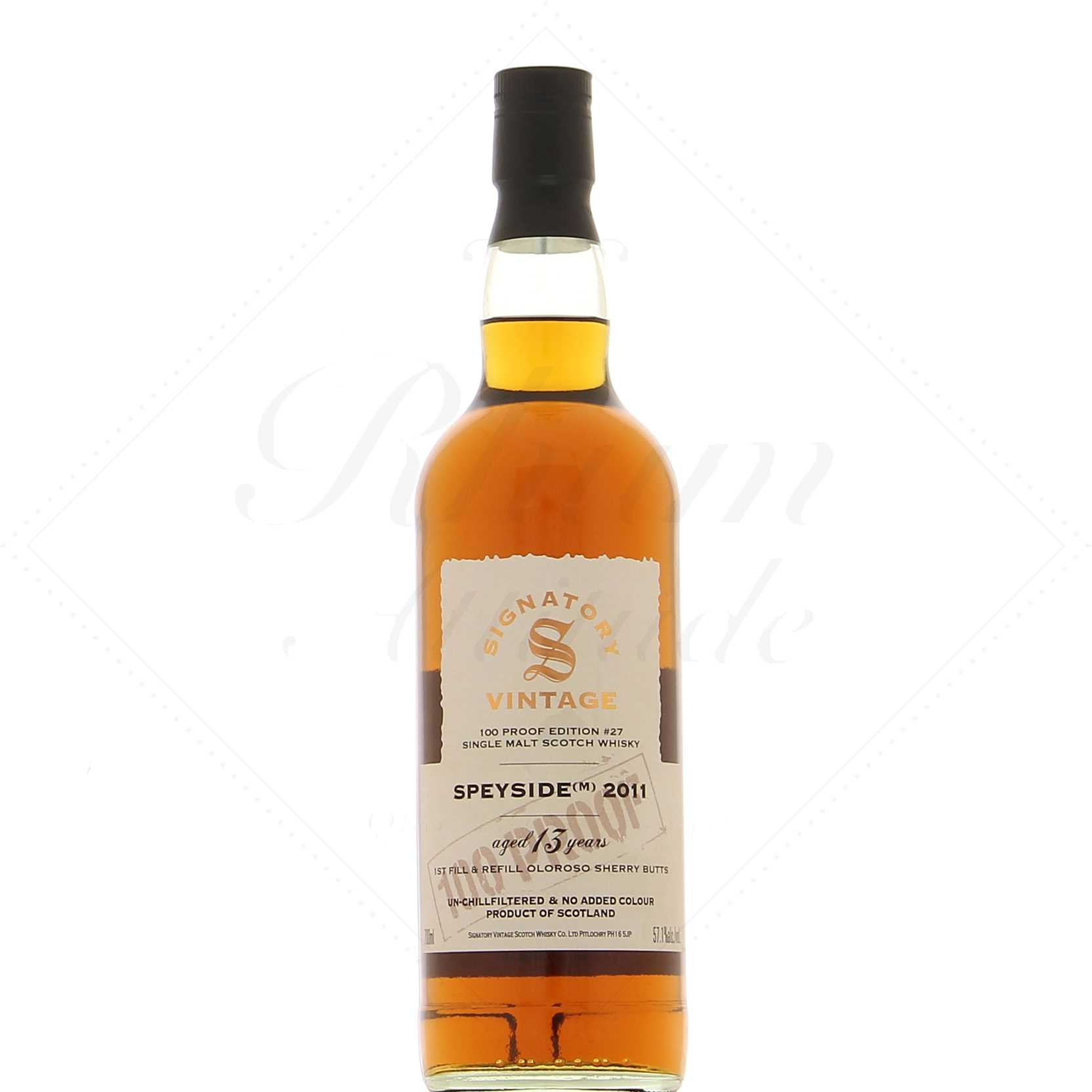 Secret Speyside Distillery 13 ans 2011 100 proof #27 1st fill refill sherry butts SV 57,1°