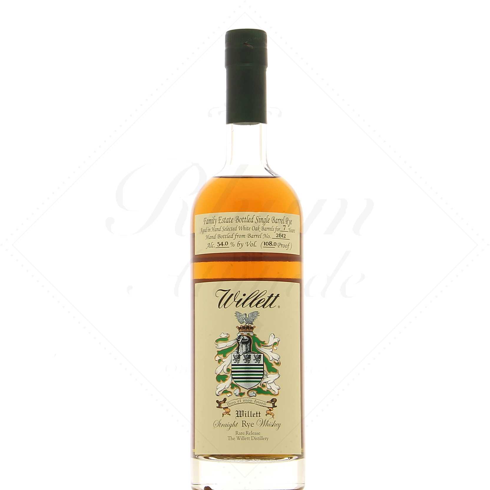 Willett 7 ans Family estate rye Single barrel #22612 Foundation 54°